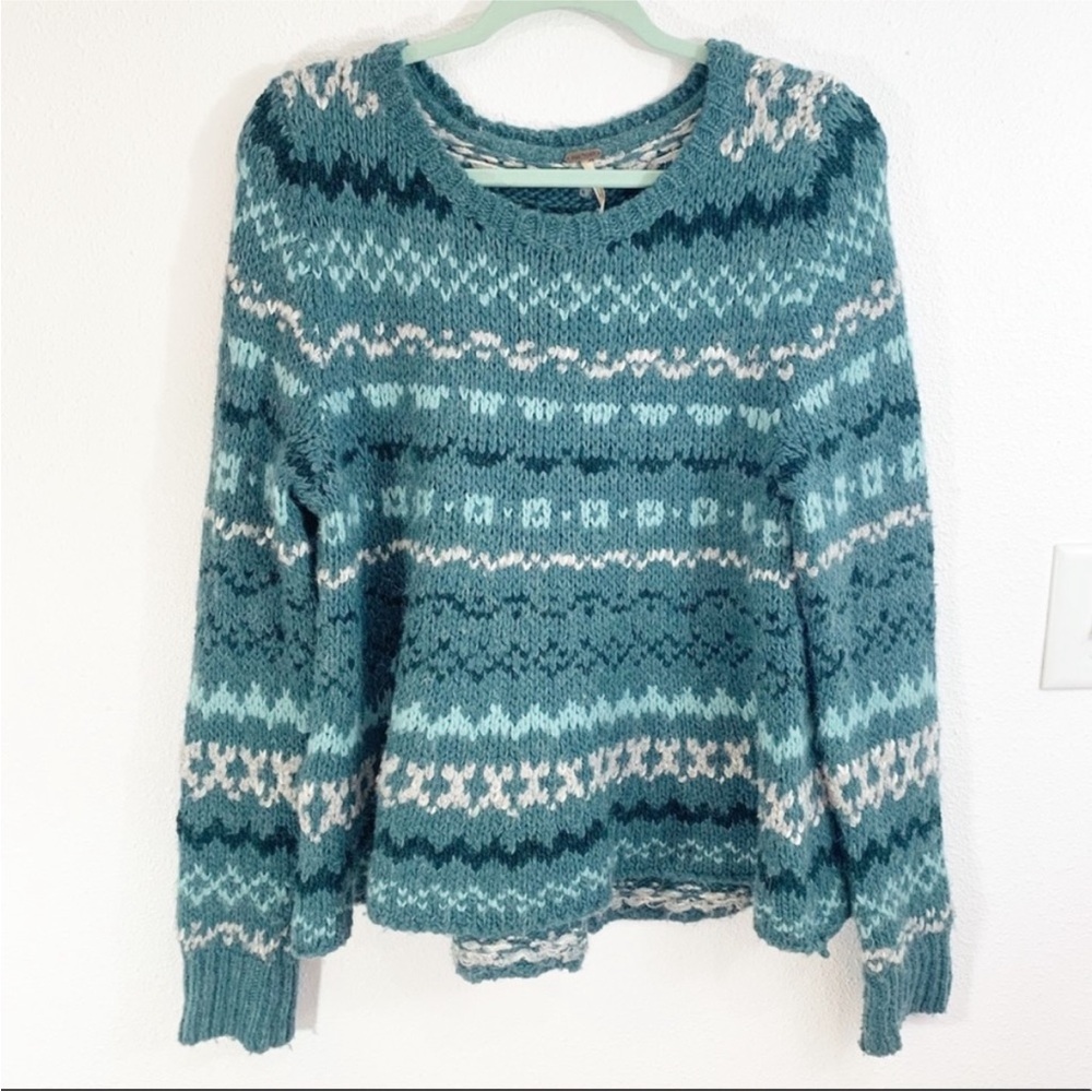 Free People • Through the Storm Sweater Wool Blend Size XS Oversized
